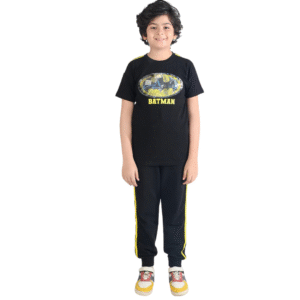 Boys Jersey/Terry 2 Piece Suit-Jet Black