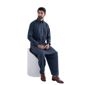 2 Piece Embroidered Blended Suit