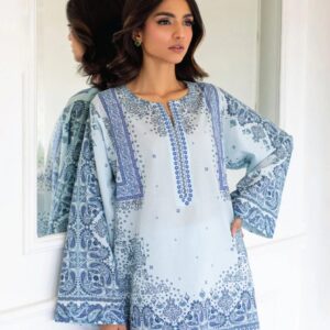 Dhanak Embroidered 2-Piece Suit - light Blue Color - Stiched Suit